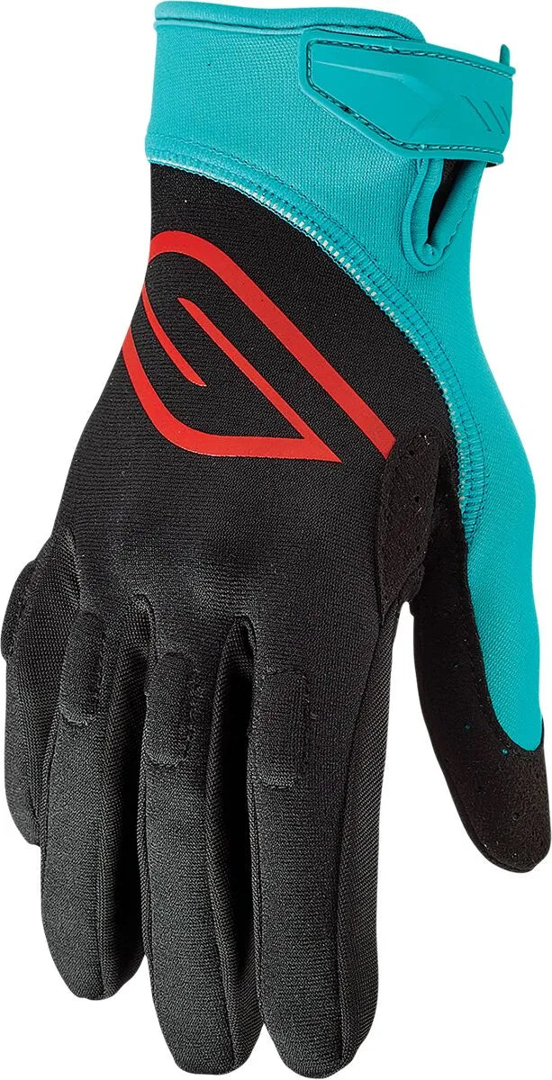 Slippery Circuit Gloves Black Aqua