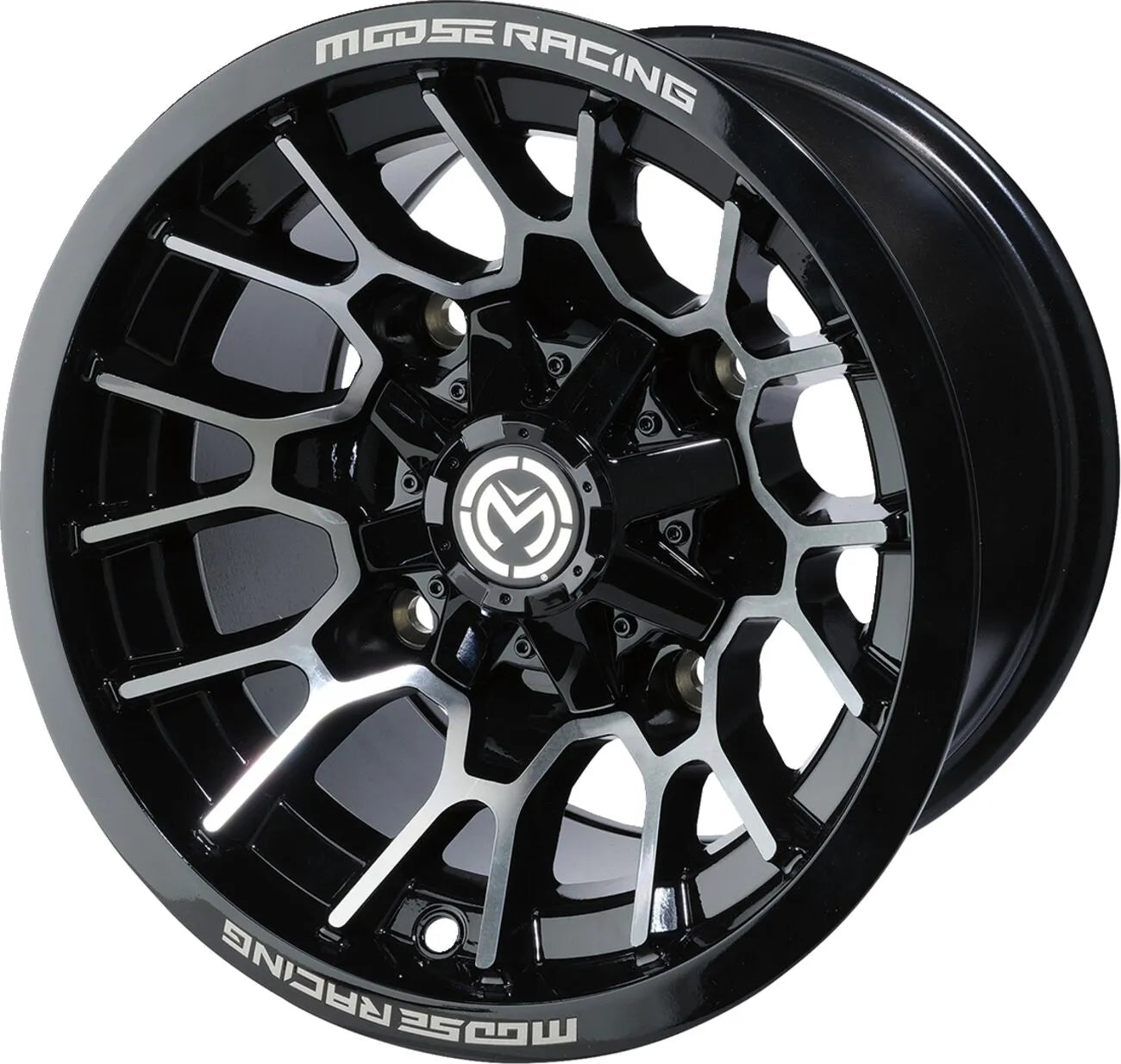 Moose Offroad 24x Wheel - 12" Aluminum, Black Gloss
