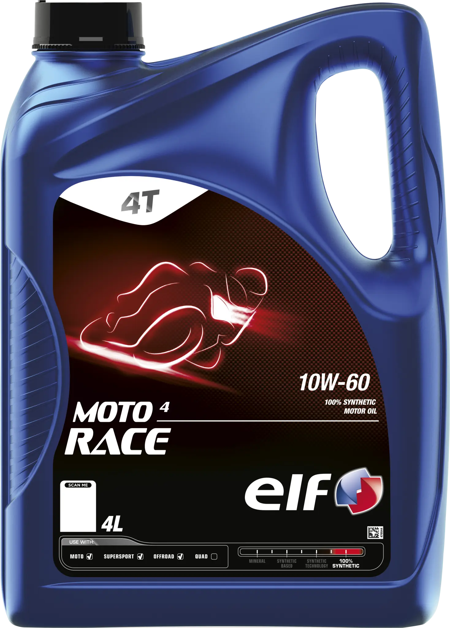 Elf Moto 4 Race 10w-60 Engine Oil For 4-stroke Engines 4 liter