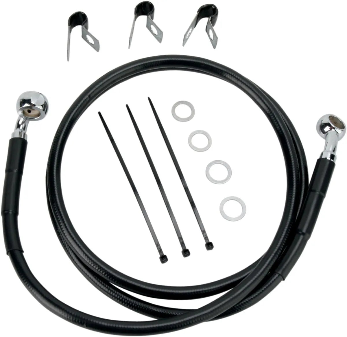 Drag Specialties Förlängd Svart Vinyl bromsslang kit