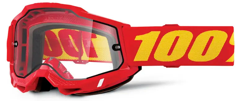 100% Accuri 2 Enduro Goggles Red Clear Lens