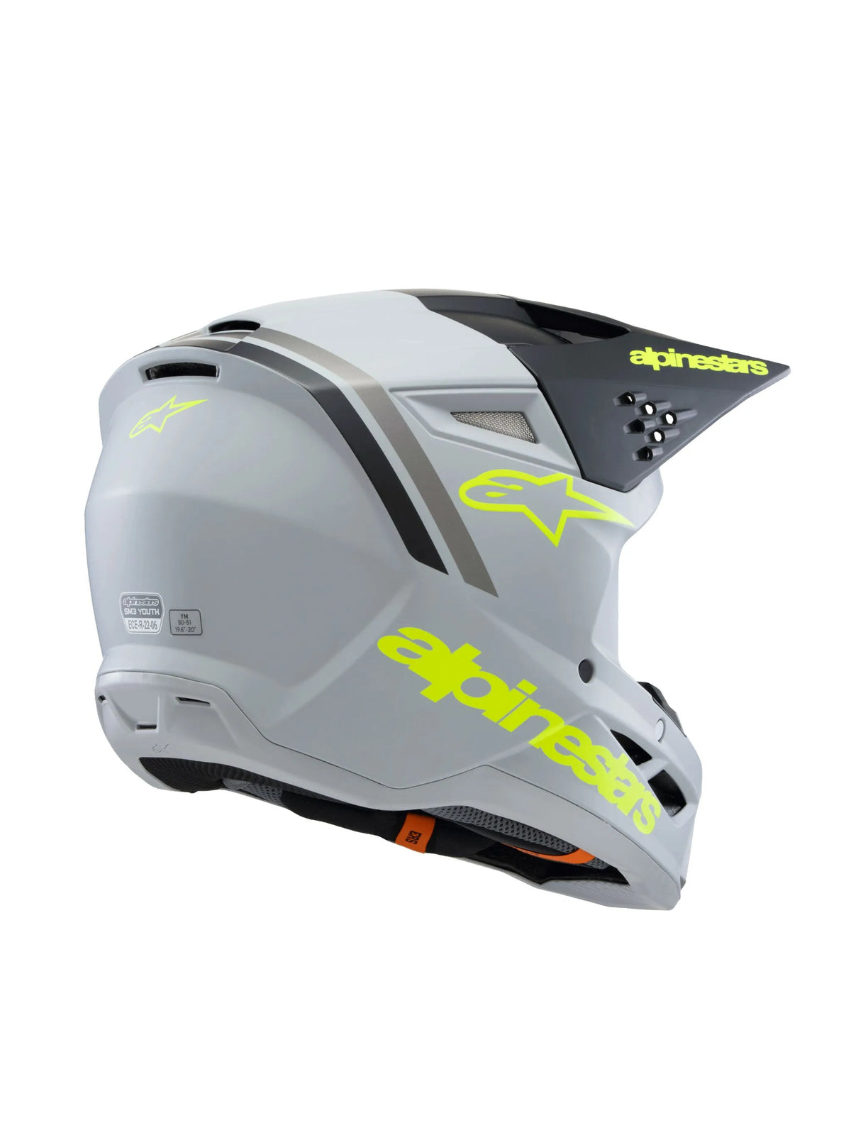 Alpinestars SM3 Radium Youth Helmet Gray/Black/Yellow Yellow