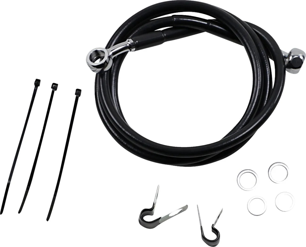 Drag Specialties Förlängd Bromsslang Kit 47.25" Svart Vinyl