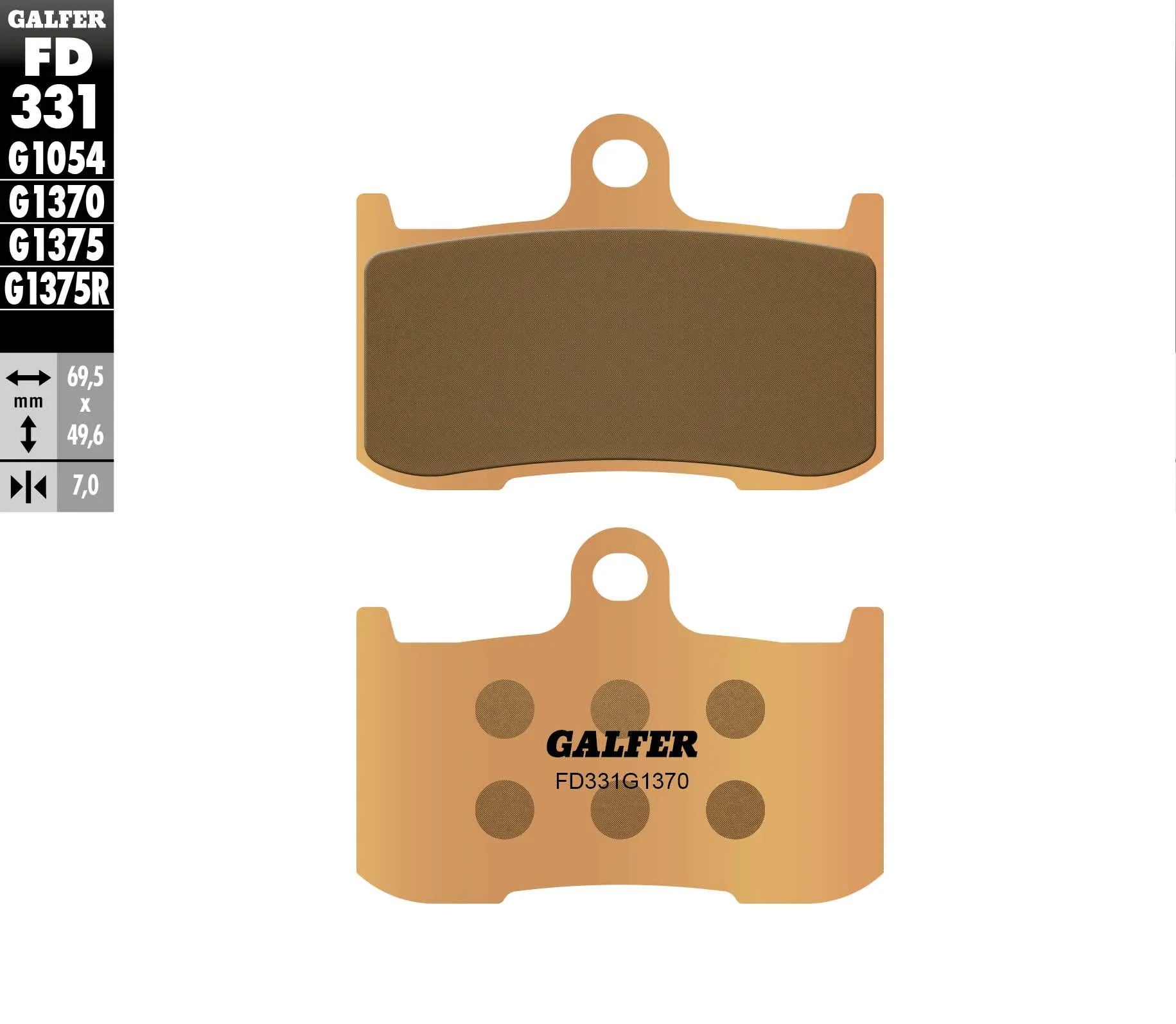 Galfer Hh Sintered Brake Pads - Superior Stopping Power - Front