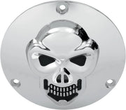 Drag Specialties Chrome 3-D Skull Derby Cover for Big Twin