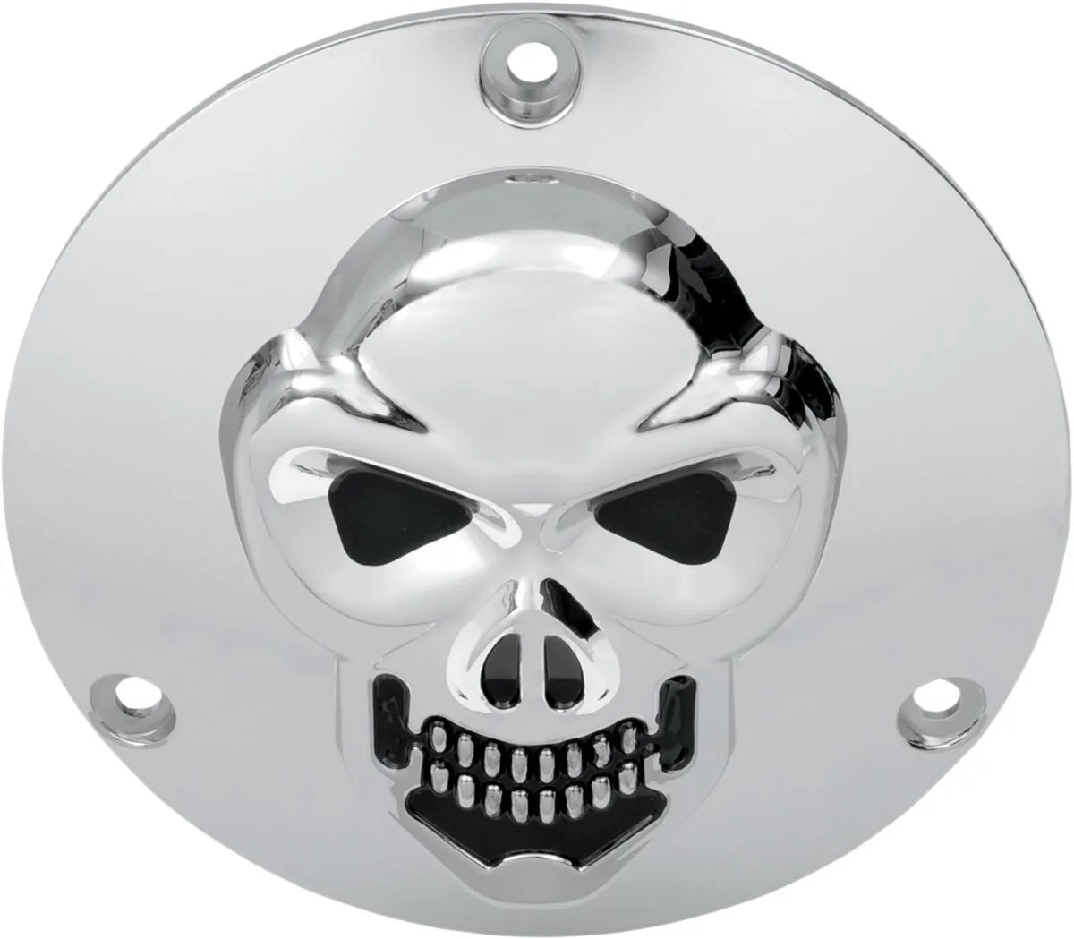 Drag Specialties Chrome 3-D Skull Derby Cover for Big Twin