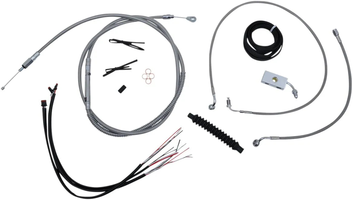 La Choppers Complete Stainless Braided Cable/Brake Line Kit for