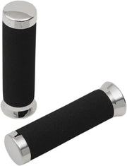 Parts Unlimited Cruiser Grips - Black/chrome