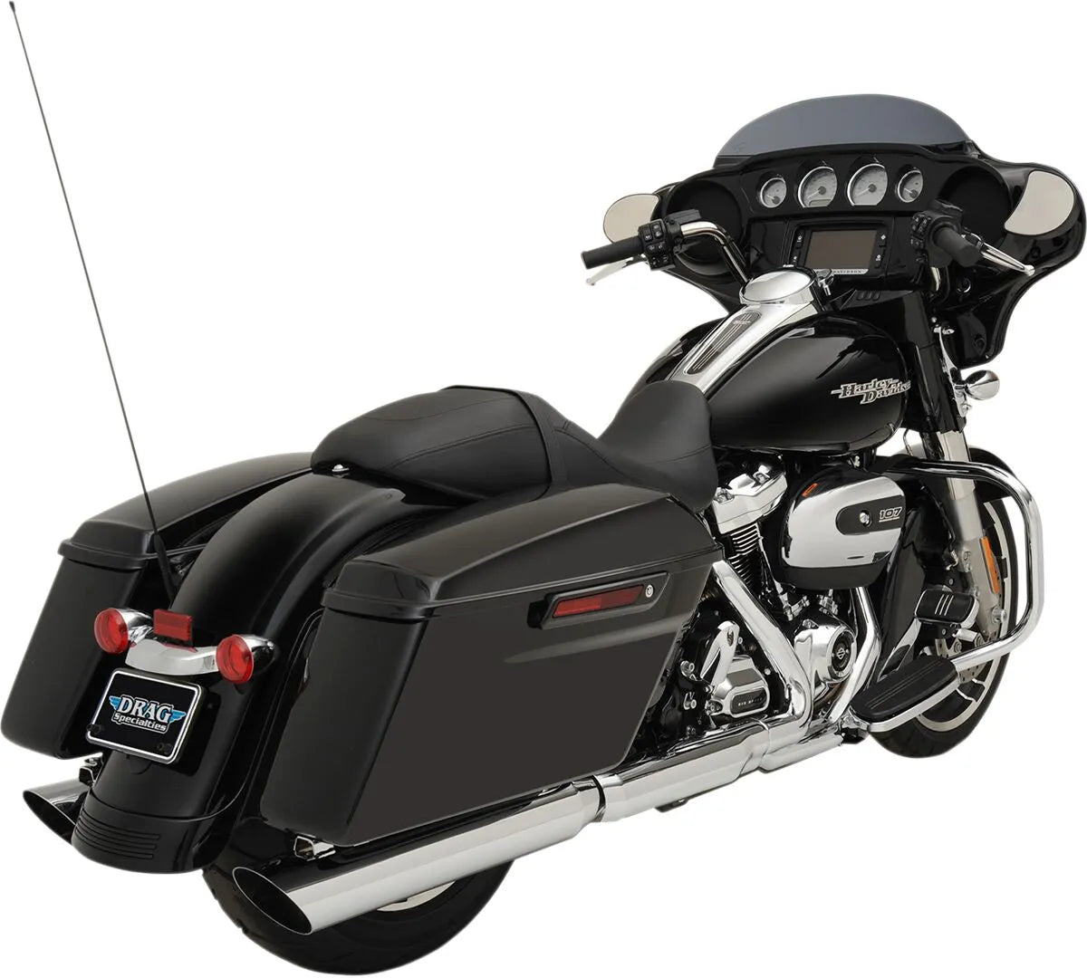 Drag Specialties Slashdown Slip-On Avgassystem - Krom