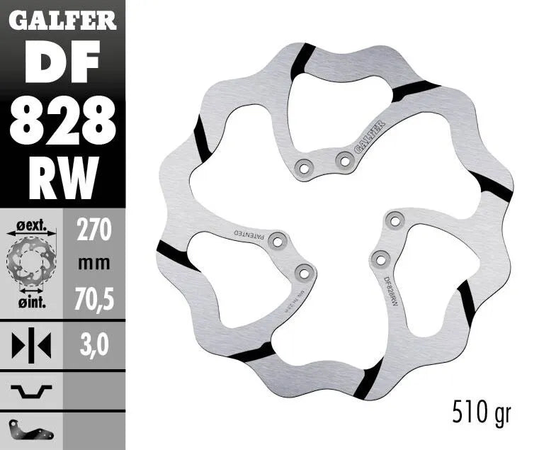 Galfer Wave Grooved Fixed Brake Rotor 270mm
