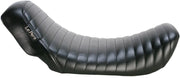 Le Pera Bare Bones Solo Seat - Black Pleated Vinyl - For Harley Davidson