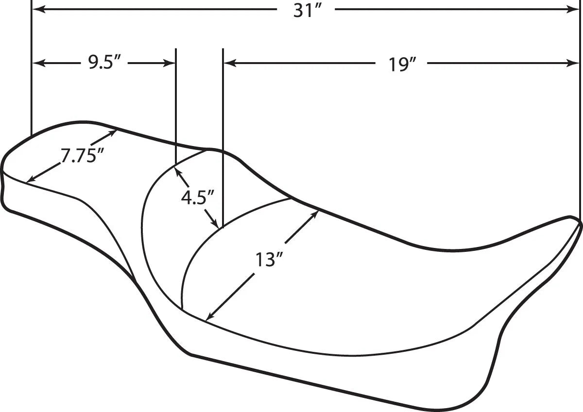 Drag Specialties Extended Reach 2-up Predator Seat - For Harley Davidson