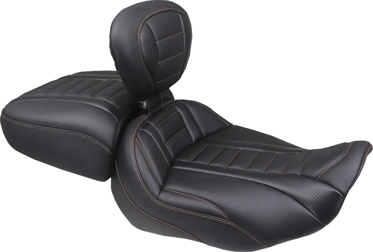 Rear Mustang Wide Deluxe Touring Passenger Seat - For Harley Davidson