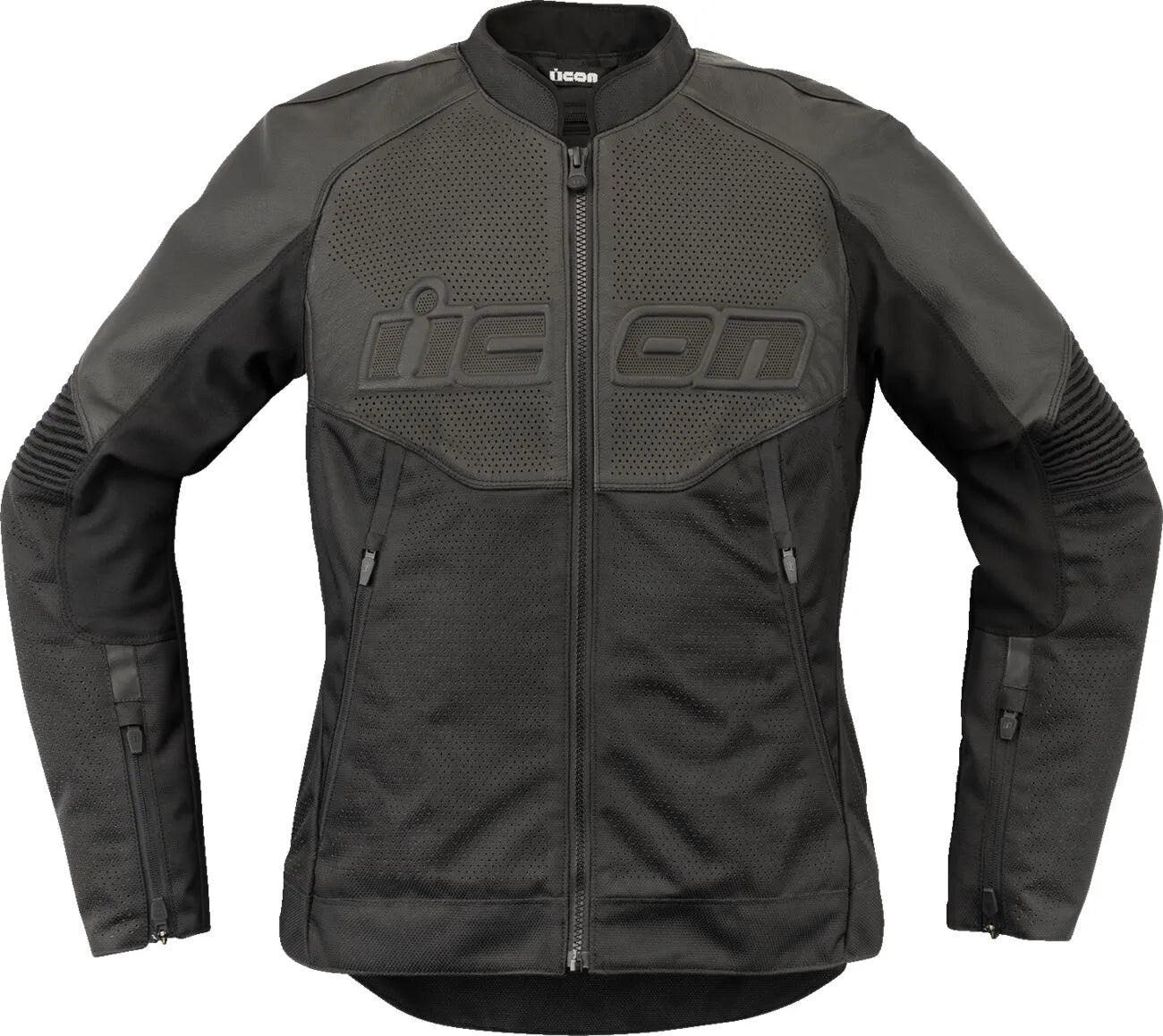 Icon Women's Overlord3 Leather Motorcycle Jacket - Black