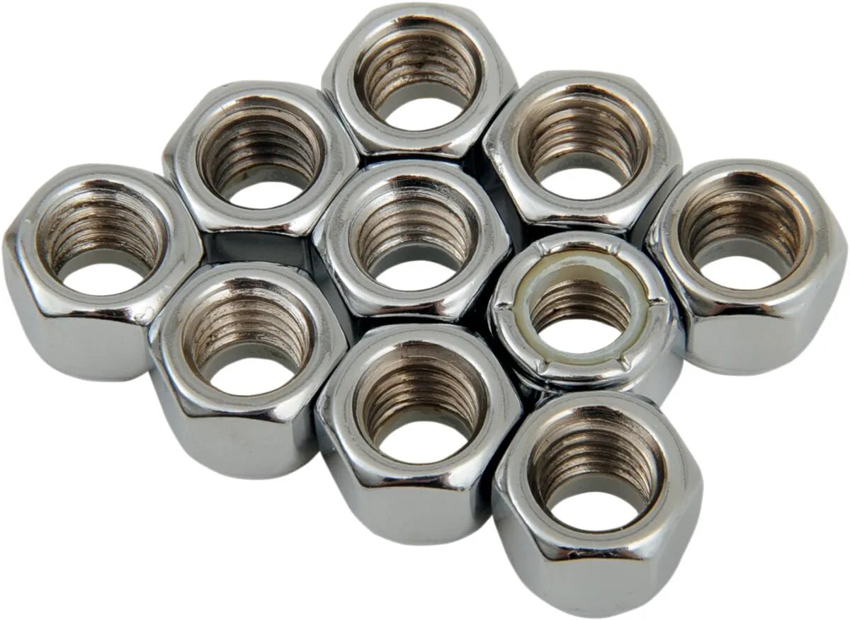 Drag Specialties Nylon Lock Nut 3/8-16 Chrome