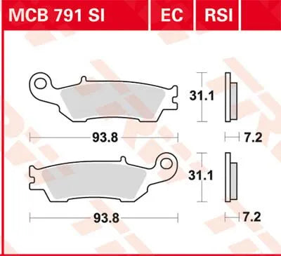 Trw Rsi Series Sintrade Off-road Race Bromsbelägg - Fram