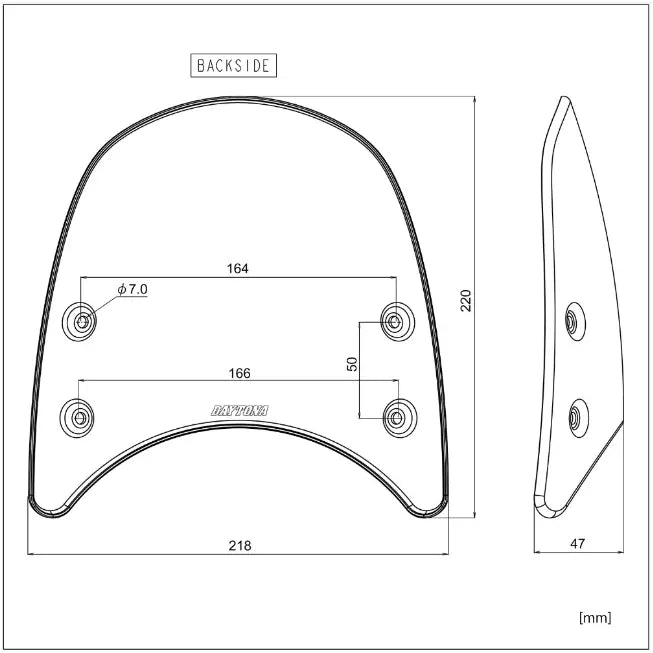 Daytona Aluminum Meter Visor with Bracket Set