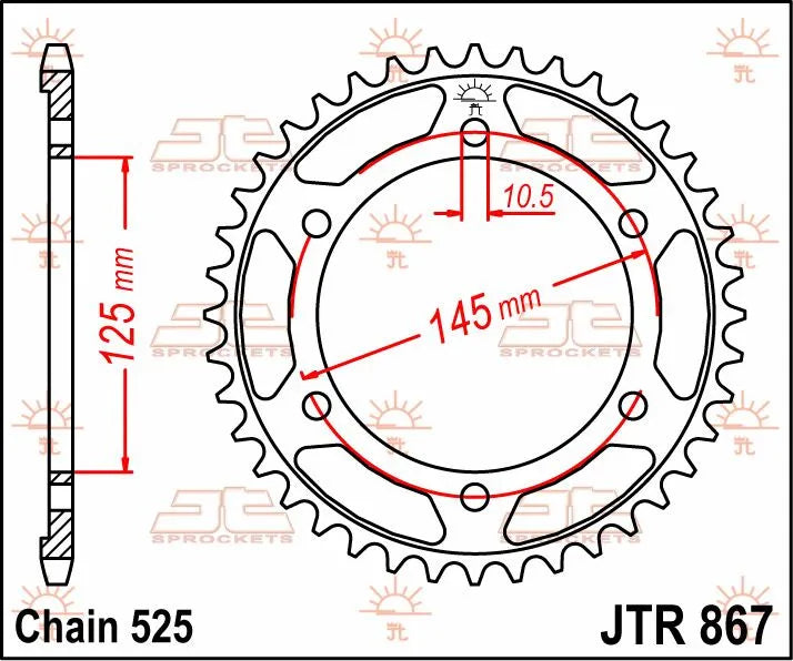 Jt Sprockets Steel Rear Sprocket 525-42t