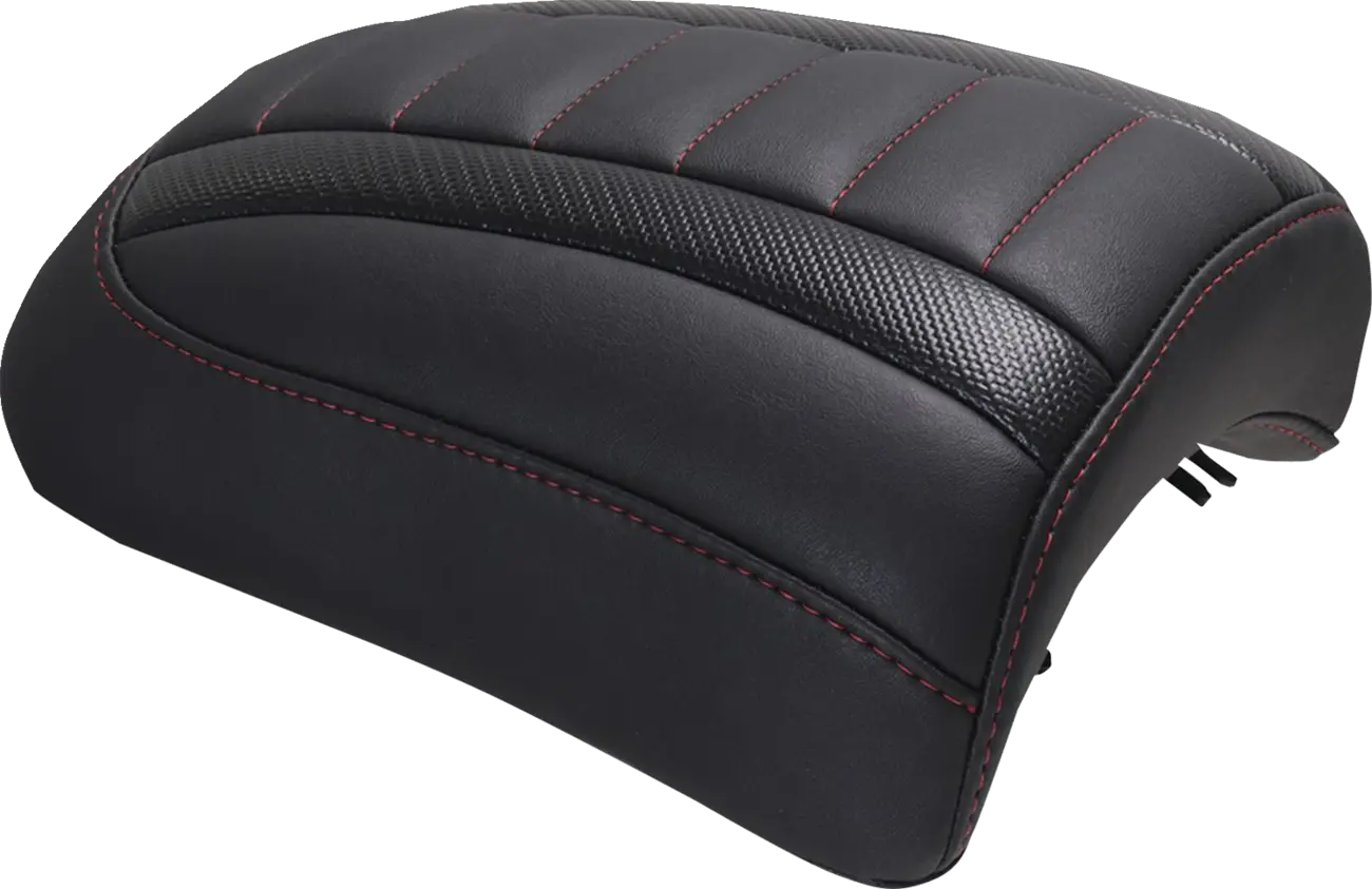 Mustang Padded Passenger Seat Cowl - Black/red - For Harley Davidson