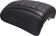 Mustang Padded Passenger Seat Cowl - Black/red - For Harley Davidson
