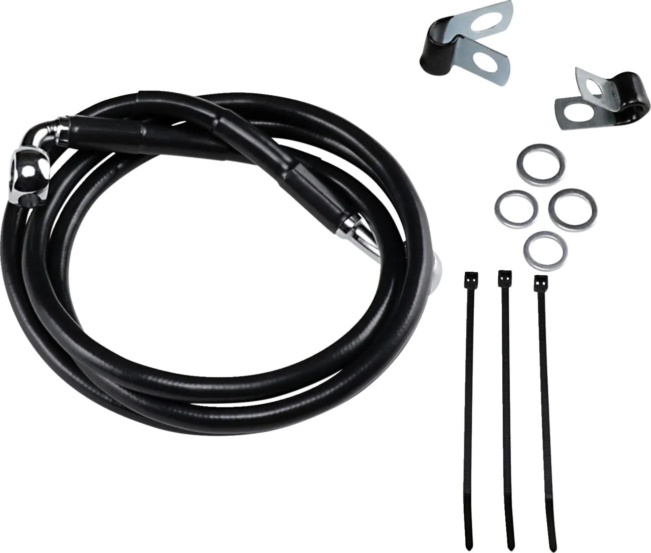 Drag Specialties Förlängd Svart Vinyl Bromsslang Kit