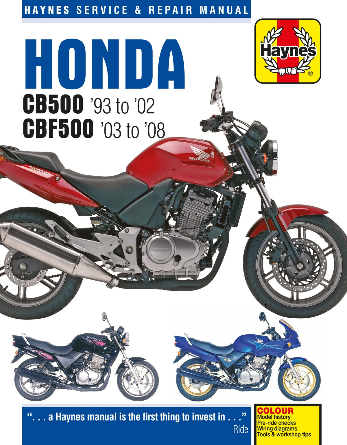 Haynes Service Manual for Honda CB500 93-08