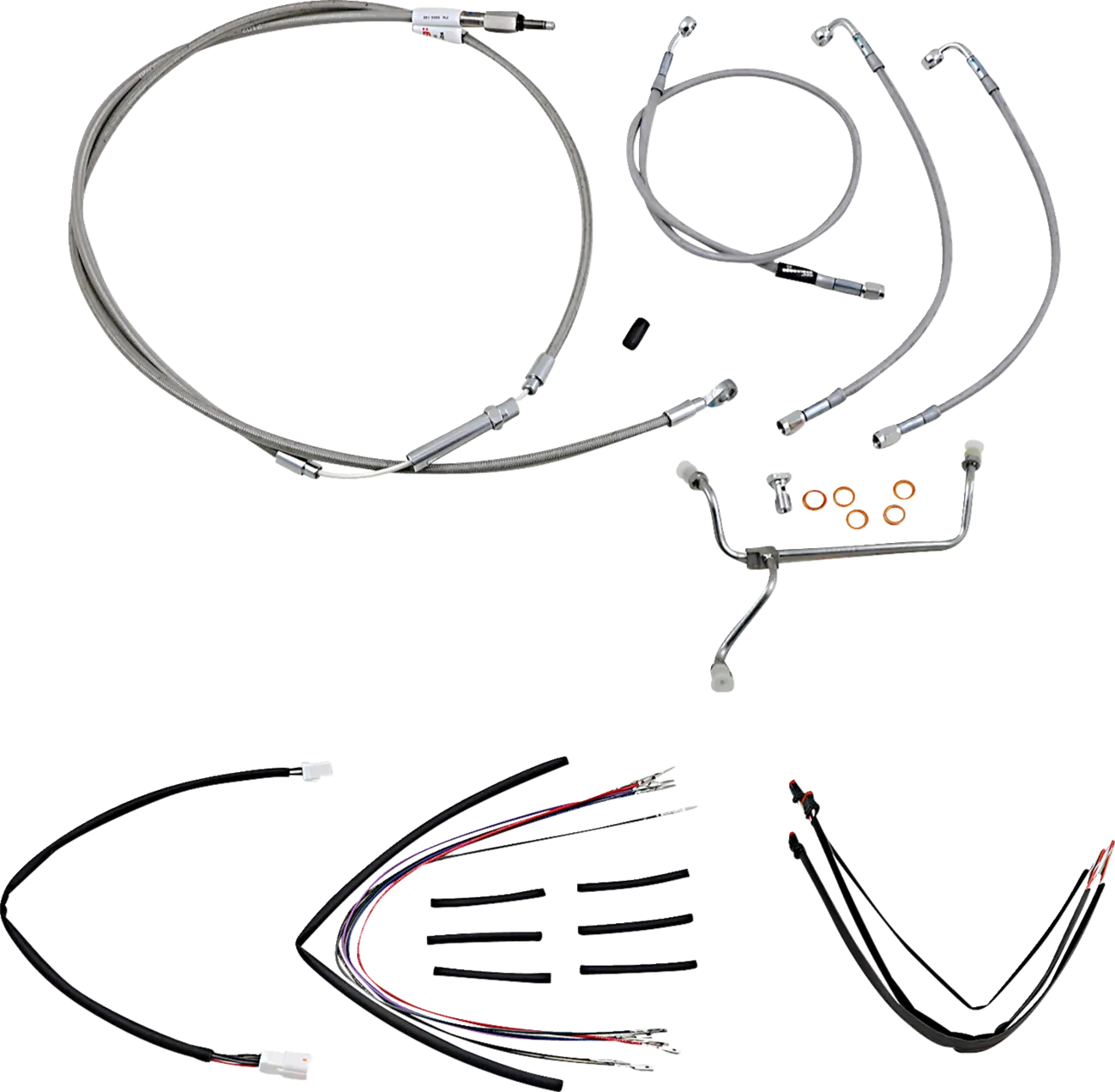Burly Brand Stainless Braided Cable/Brake Line Kit for Ape