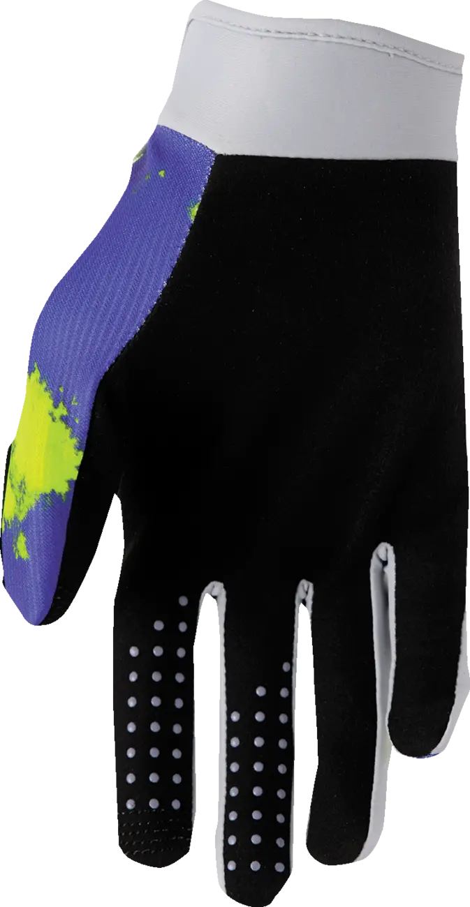 Thor Youth Launchmode Bleach Gloves - Gray/Acid