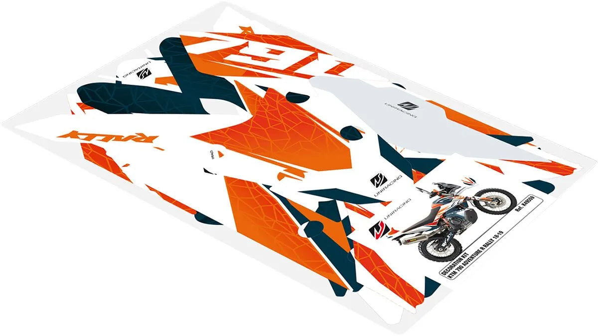 Uniracing Decal Kit For Ktm - Matte Black, Orange, White