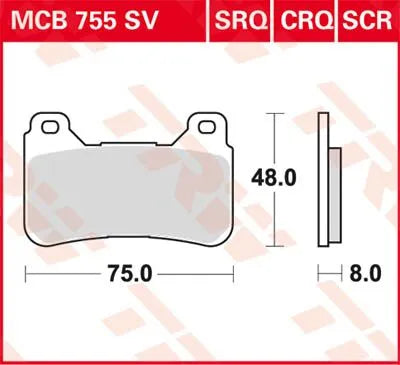 Trw Crq Series Carbon Race Bromsbelägg - High Performance - Fram