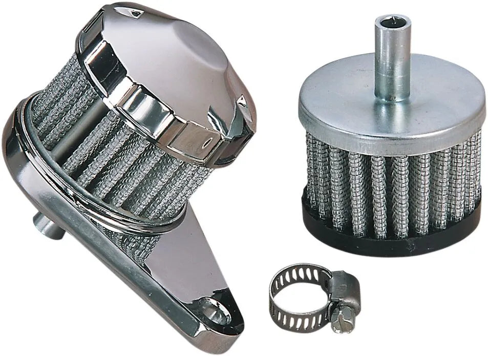 Emgo Crankcase Vent Filter With Chrome Base