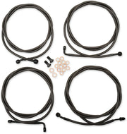 LA CHOPPERS Midnight Braided Cable/Brake Line Kit for 12"-14"