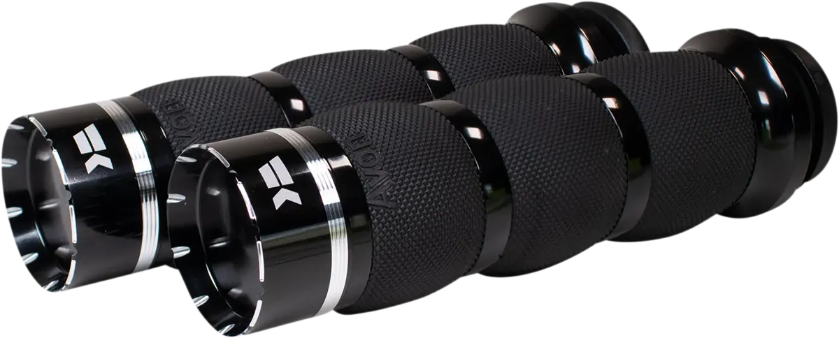 Khrome Werks Tracer Grips - Black Rubber, 1"