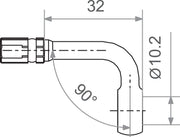 Trw Varioflex Banjo Anslutning 90° Böj