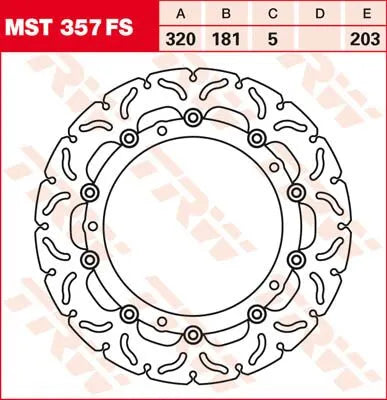 Trw Konturerad Flytande Broms Rotor För Sport/Touring Motorcyklar - Fram