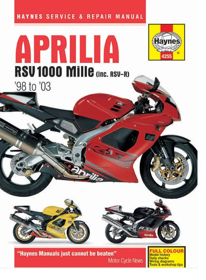 Haynes Motorcycle Repair Manual for Aprilia