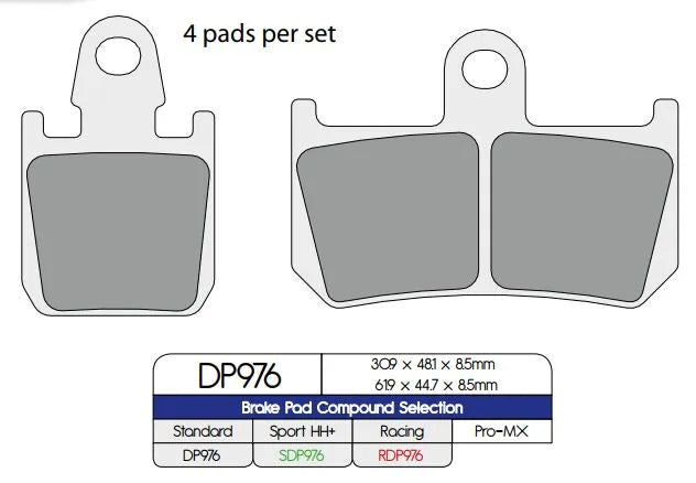 Dp Brakes Standard Sintrde Metall Bromsbelägg - Fram