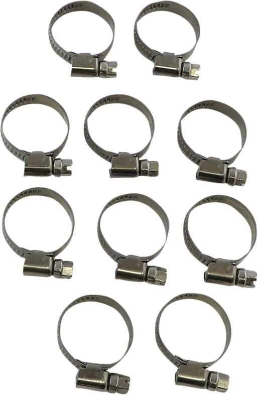 Parts Unlimited Embossed Stainless Steel Hose Clamps 16-27mm