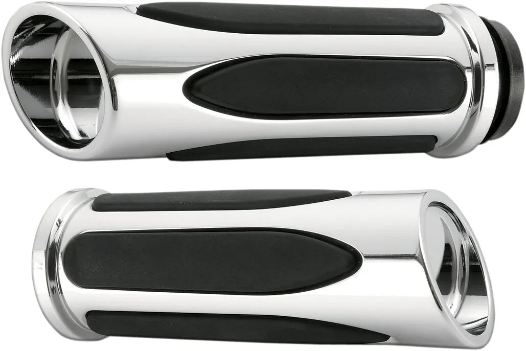Arlen Ness Deep Cut Comfort Grips - Black/chrome