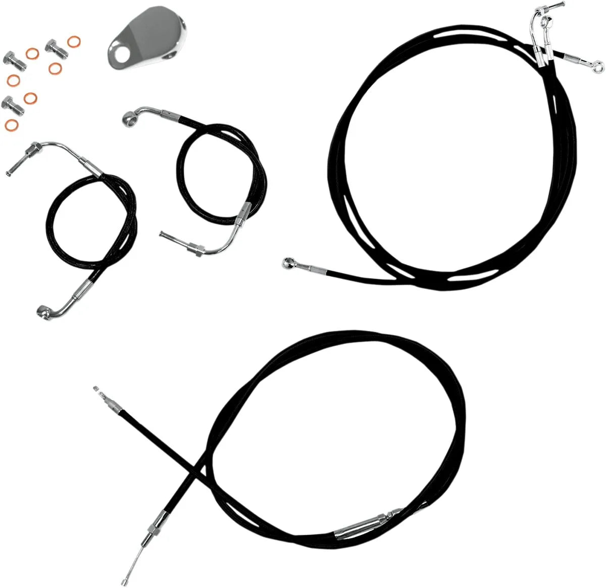 LA CHOPPERS Black Vinyl Cable/Brake Line Kit for Ape Hangers