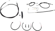 LA CHOPPERS Complete Black Vinyl Braided Handlebar Cable Kit