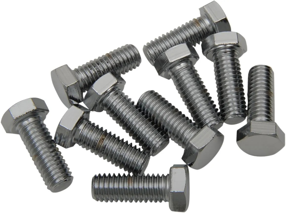 Drag Specialties 3/8"-16 x 1" Chrome Hex Head Bolts