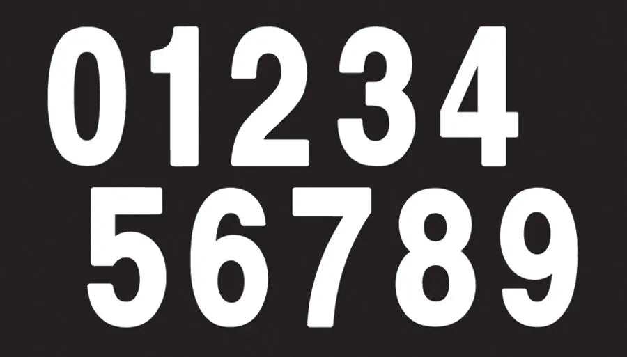 Factory Effex Pro Numbers Plate Graphic - White, 4"