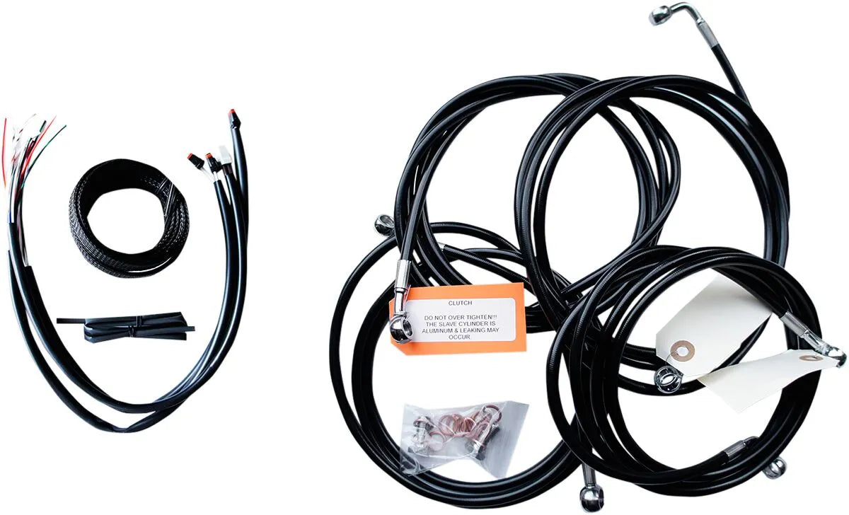 LA CHOPPERS Black Vinyl Cable/Brake Kit for 15"-17" Handlebars