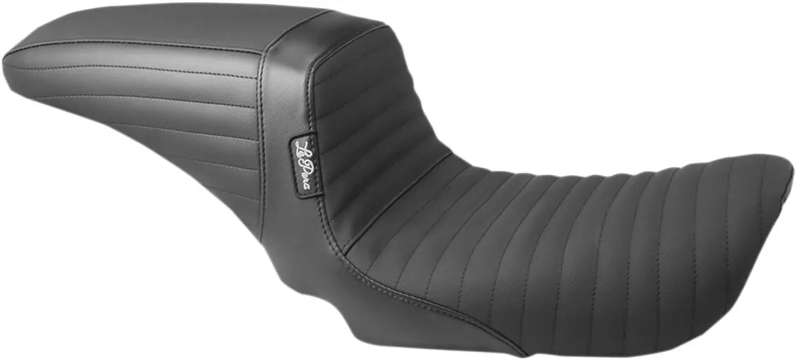 Le Pera Kickflip Seat - Black Vinyl, Pleated - For Harley Davidson