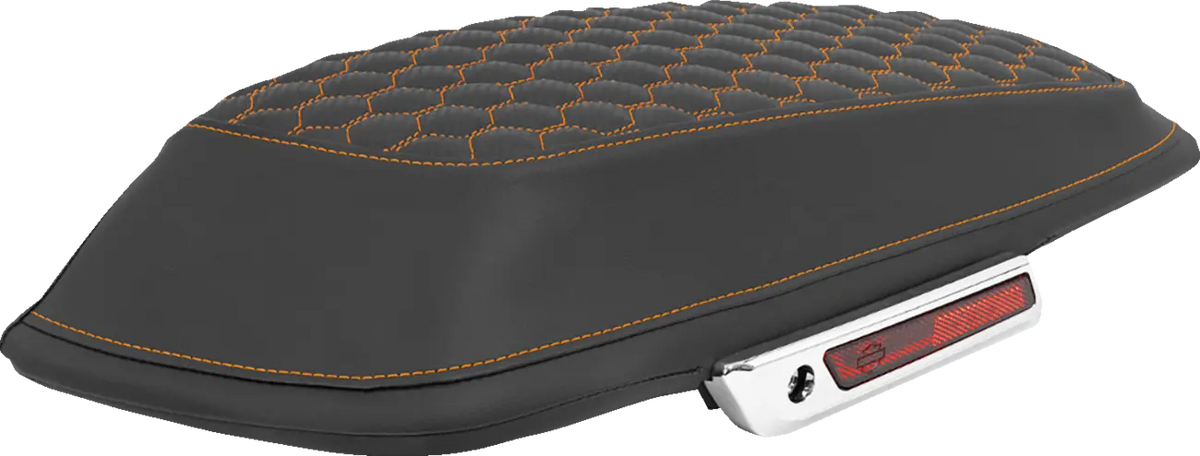 Saddlemen Honeycomb Saddlebag Lid Covers Orange Stitch for Bagger