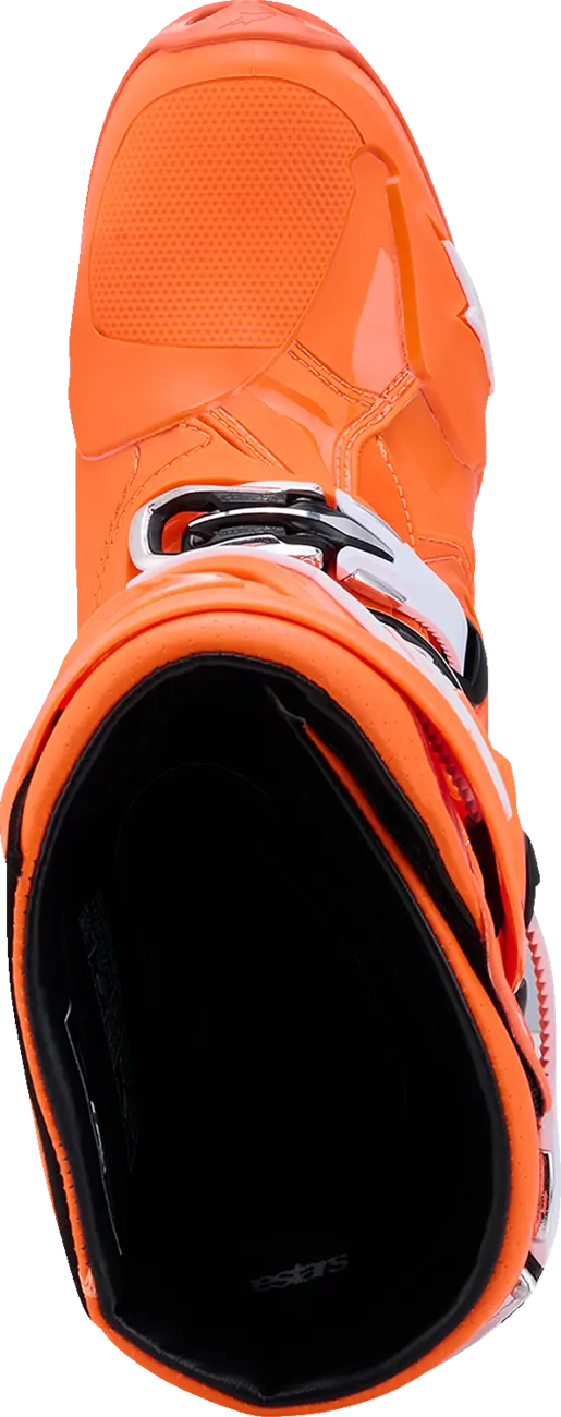 Alpinestars Tech 10 Supervented Boots Orange Fluo Black White