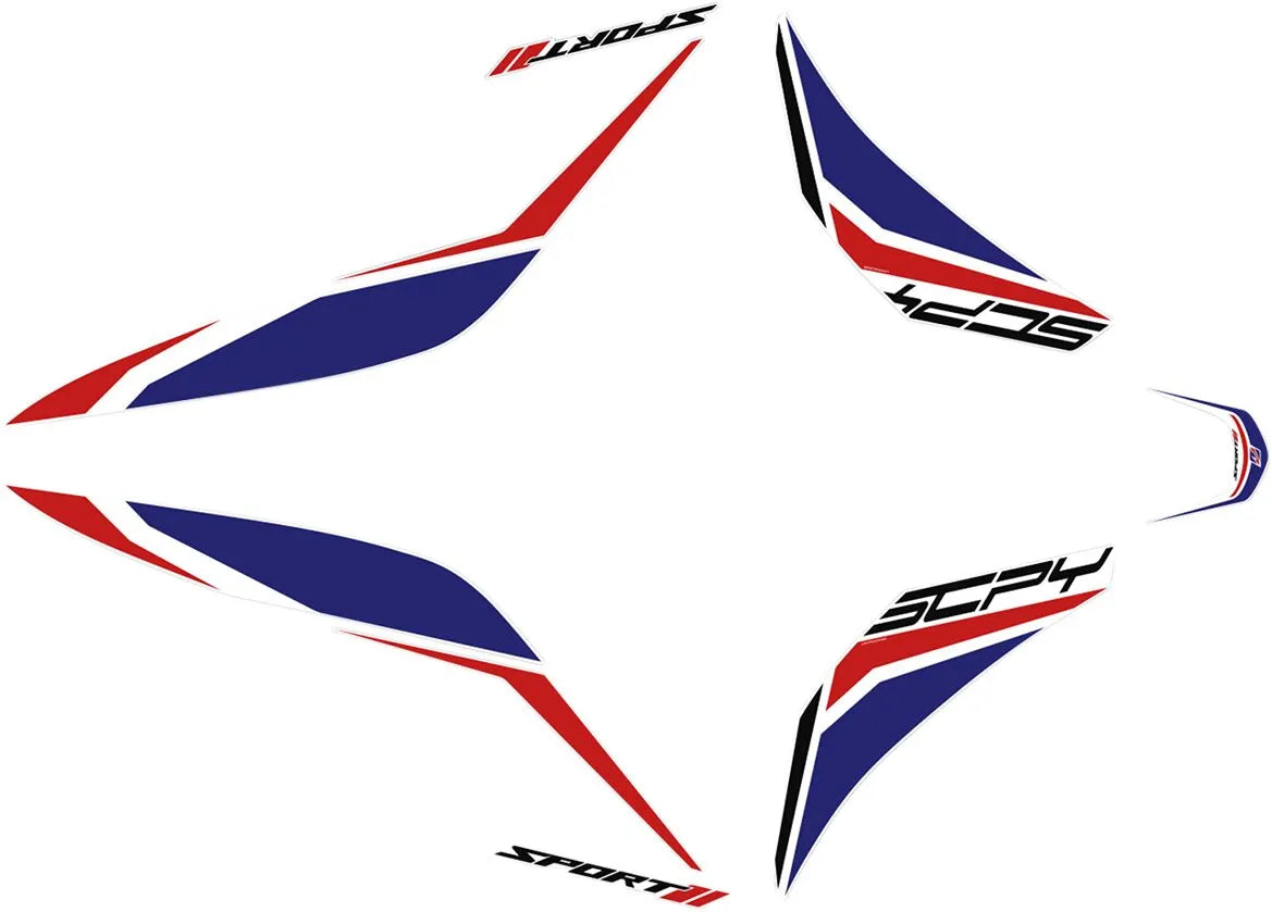 Uniracing Scooter Decals For Honda Scooters - Blue/red