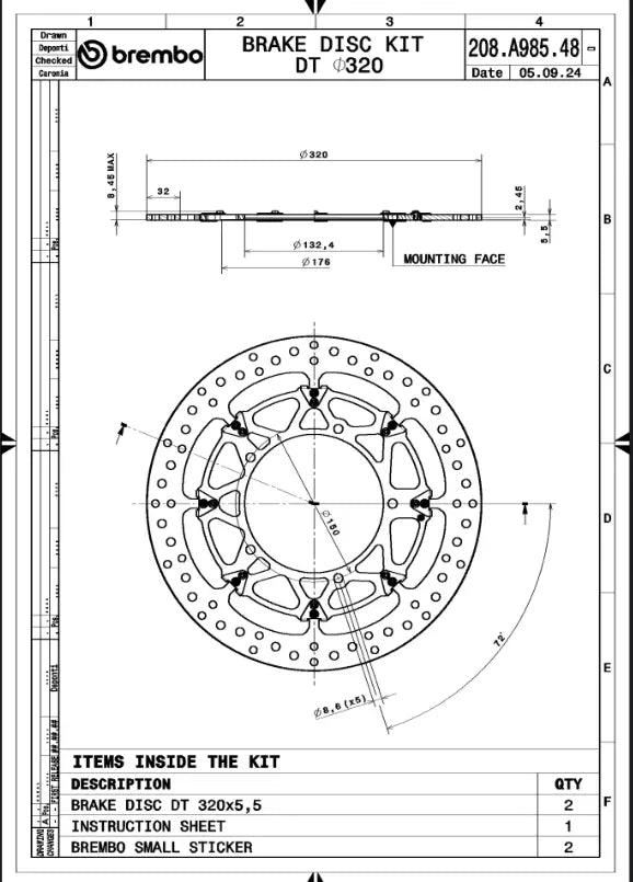 Brembo T-drive Upgrade Line Brake Rotor Kit