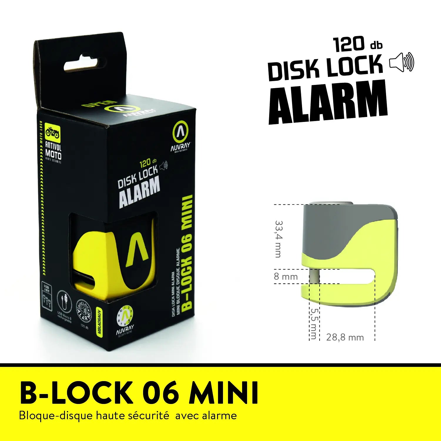 Auvray Disk B-lock 10 Disc Lock With Alarm